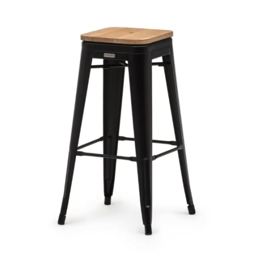 Assise en bois d'Orme (tabouret Tolix)